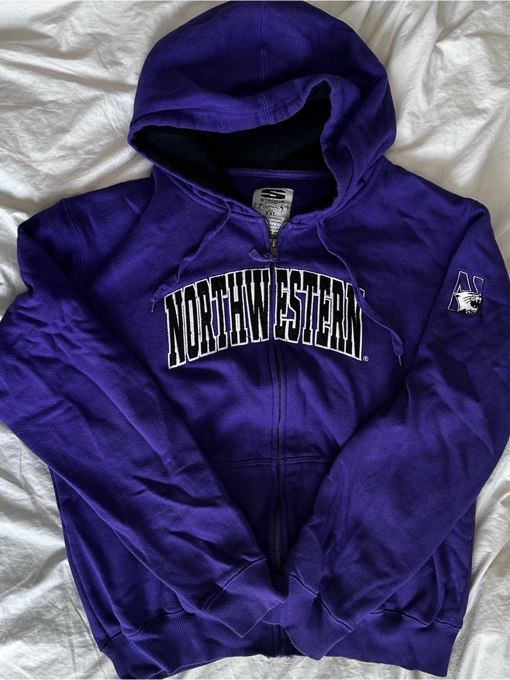 vintage northwestern university zip up hoodie